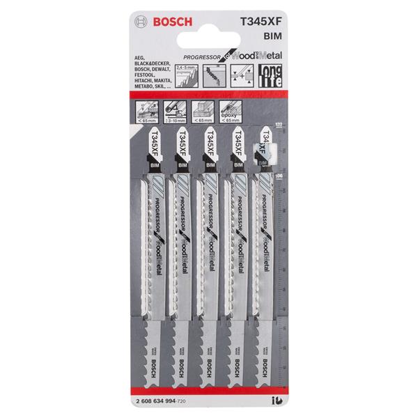 BOSCH T345XF Wood and Metal Jigsaw Blade