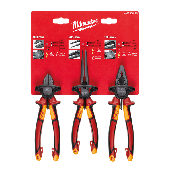 MILWAUKEE VDE 3pc plier set