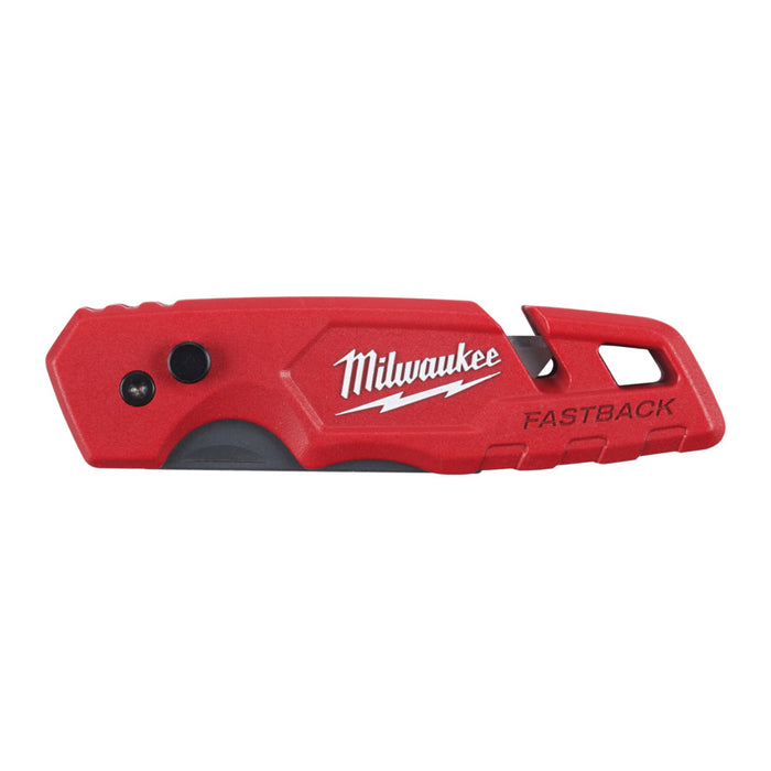 Fastback flip utility with blade stor