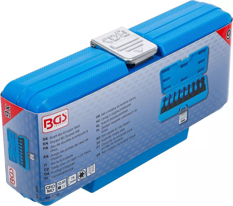 BGS Impact Bit Socket Set | 12.5 mm (1/2") Drive | T-Star (for Torx) T20 - T70 | 9 pcs.