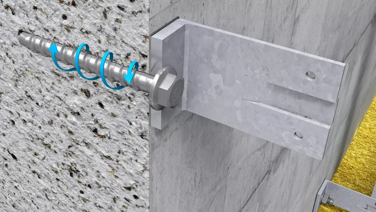 KLX Concrete Screw Anchor M10 / 12.5 x 100mm, Hex Flange, Zinc Plated